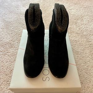 Sole Society black suede booties in good condition.